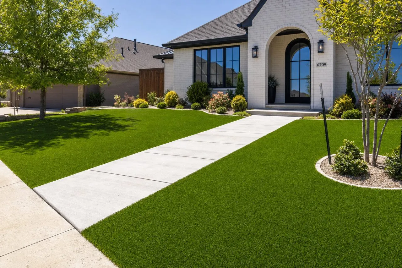 Front yard artificial turf inspiration for Tulsa homes