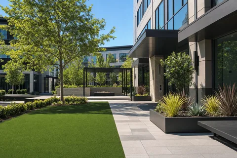 Commercial turf example for a Tulsa business property by T-Town Turf